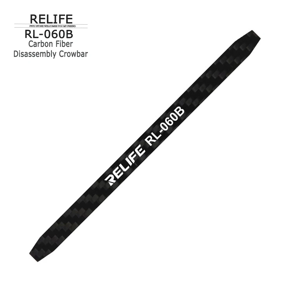 RELIFE-RL-060B Desmontagem Crowbar, Fibra De Carbono, Não-magnético, Anti-estático, Desmontagem Ferramenta para o Telefone Móvel, Laptop, Camera Repair