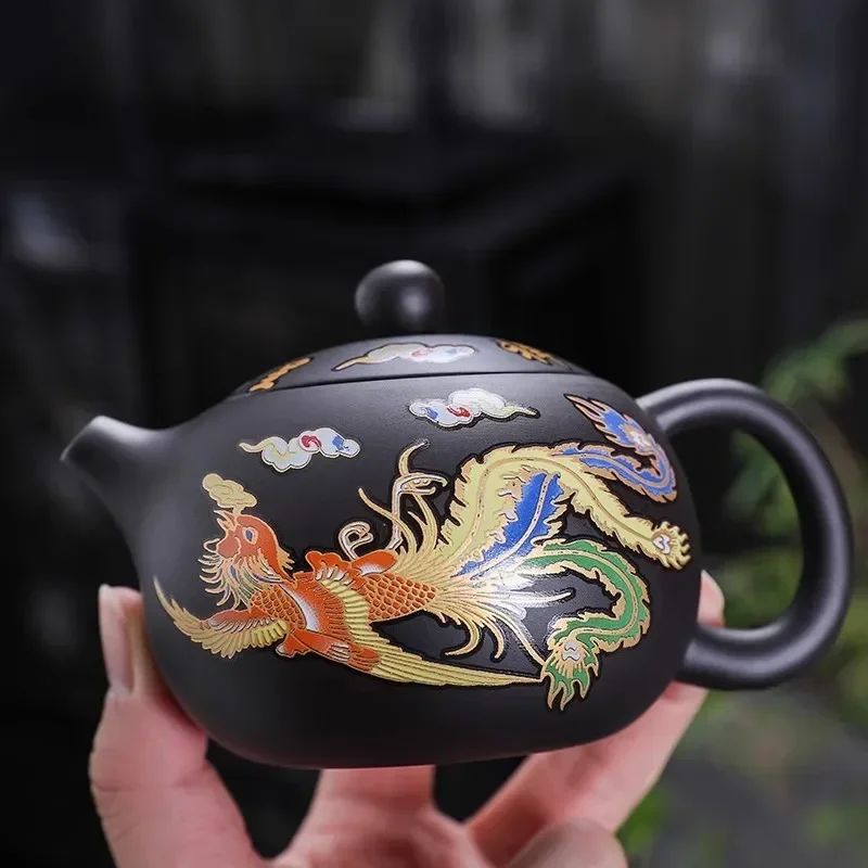 Handmade Zisha Xishi Teapot Color-changing Tea Pot Chinese Teaware Set Kungfu Tea Ceremony Tea Accessories Purple Clay Teapots