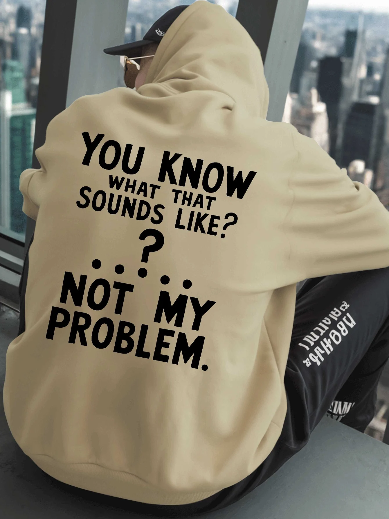 Letter Print Fashion Trend Men Hooded Sweatshirt Autumn Winter Daily Outdoor Sports All Build Fitness Leisure Warm Street Style