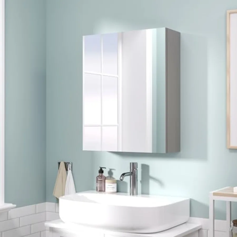 

20x16 inch Bathroom Wall Cabinet, Saver Storage Cabinet, Medicine Cabinet with 1 Door and Adjustable Shelves, Assembly Required