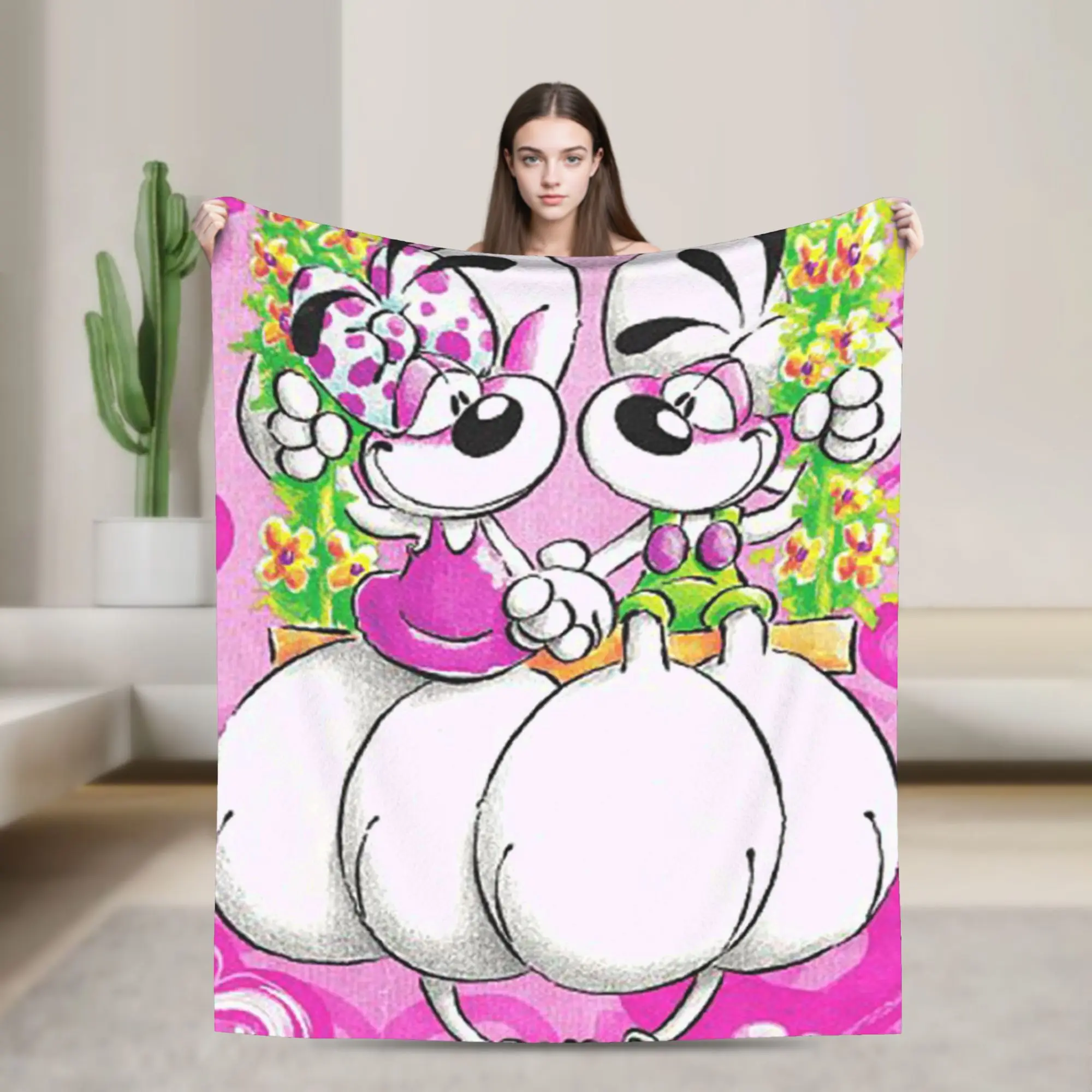 

Cartoon Diddl Diddlina Plush Blanket Kids Flannel Throw Blanket For Living Room Warm Soft Custom Quality Bedspread Gift