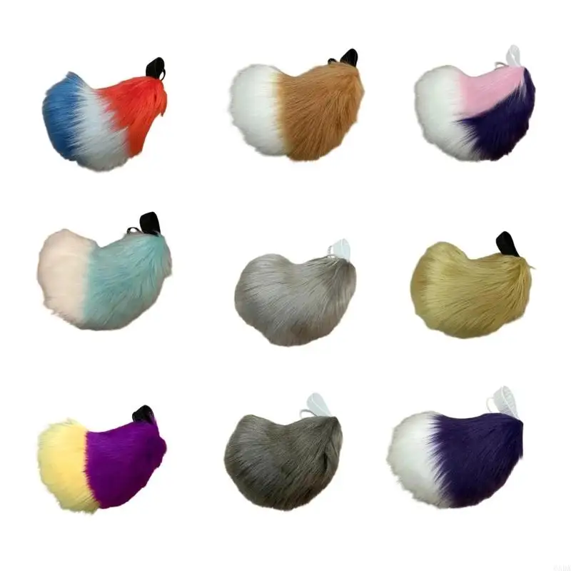 

Wolf Foxes Cats Tail Halloween Cosplay Costume Furry Foxes Tail Clip on 6XDA