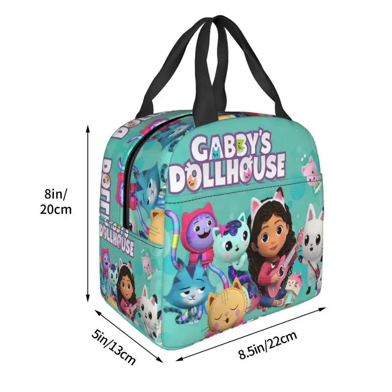 Custom Gabbys Dollhouse Lunch Bag Men Women Cartoon Mermaid Thermal Cooler Insulated Lunch Boxes for Student School