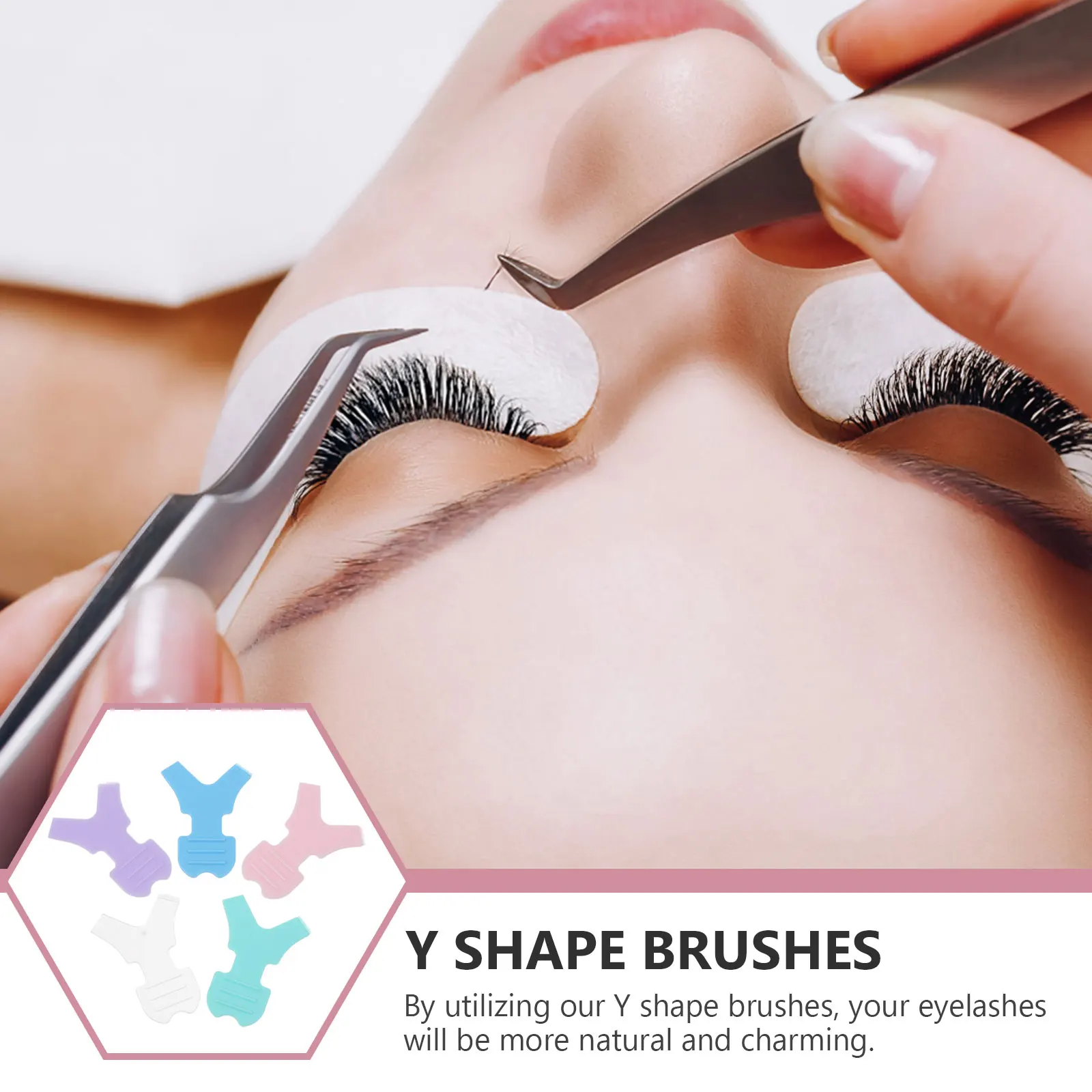 25 stücke Wimpern Pinsel Werkzeug Kunststoff Pfropfen Werkzeuge Dauerwelle Lift Y-förmigen Falsche Patches Langlebig Leichte Salon Heimgebrauch