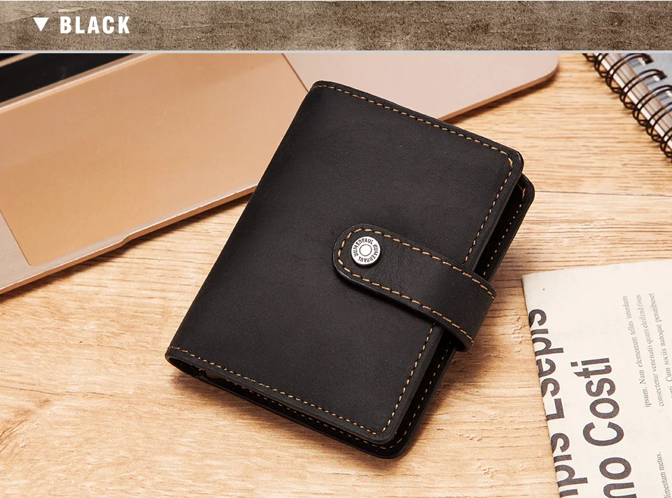 HUMERPAUL Crazy Horse Leder Herren-Geldbörse mit RFID-blockierendem Kartenhalter, Mini-Pop-Up-Geldbörsen aus Metall, Münzfach mit Reißverschluss für Herren – Detail 20