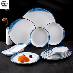 Melamine Tableware Set for Home, Flat Plate, Dinner Plates, Dinner Sets, Special Counter, 1 Solid Color, 8 Inches