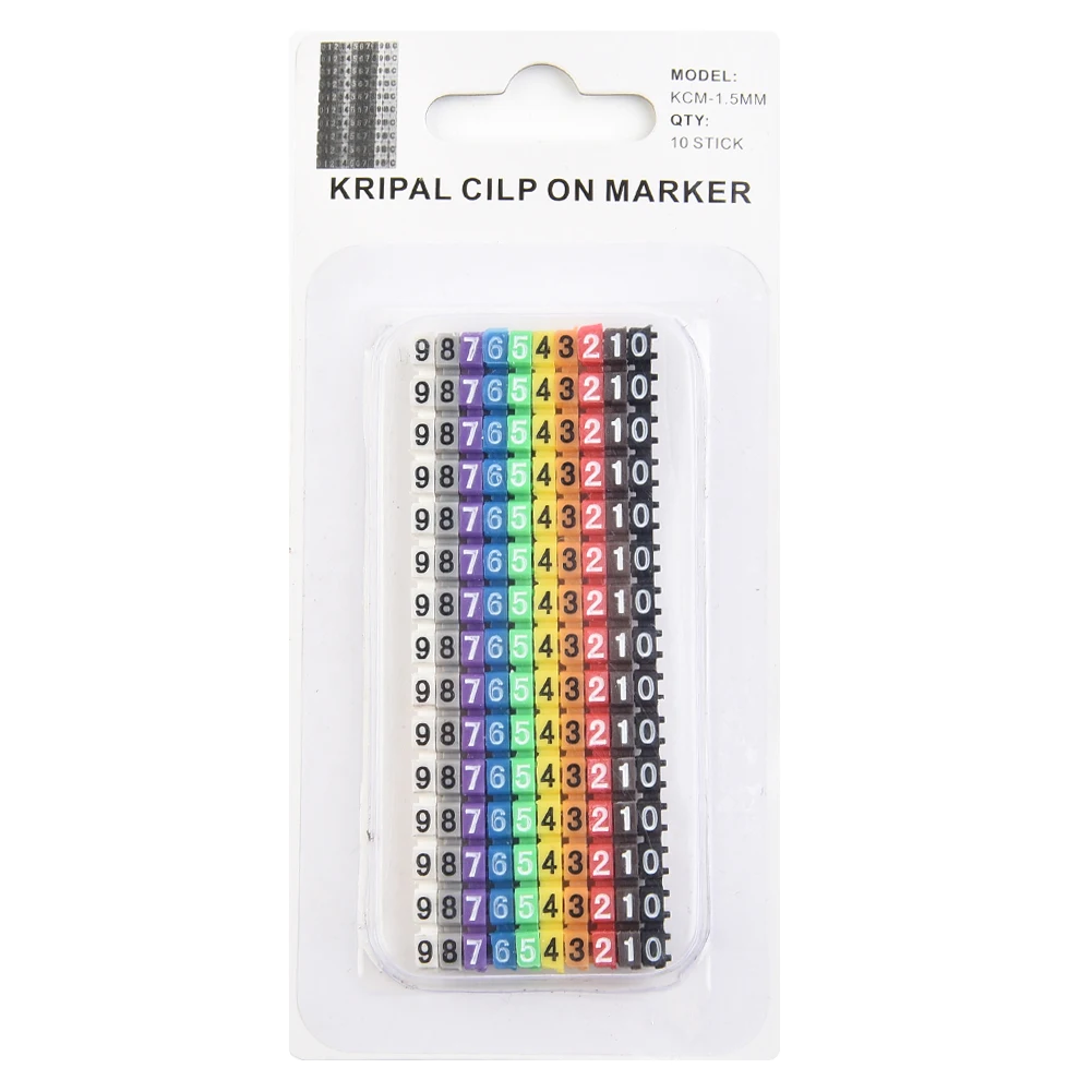 Electrical Equipment Wire Number Box Electrical Supplies C-Type Clip-on Design Colourful For Wire 1.5-6mm Brand New