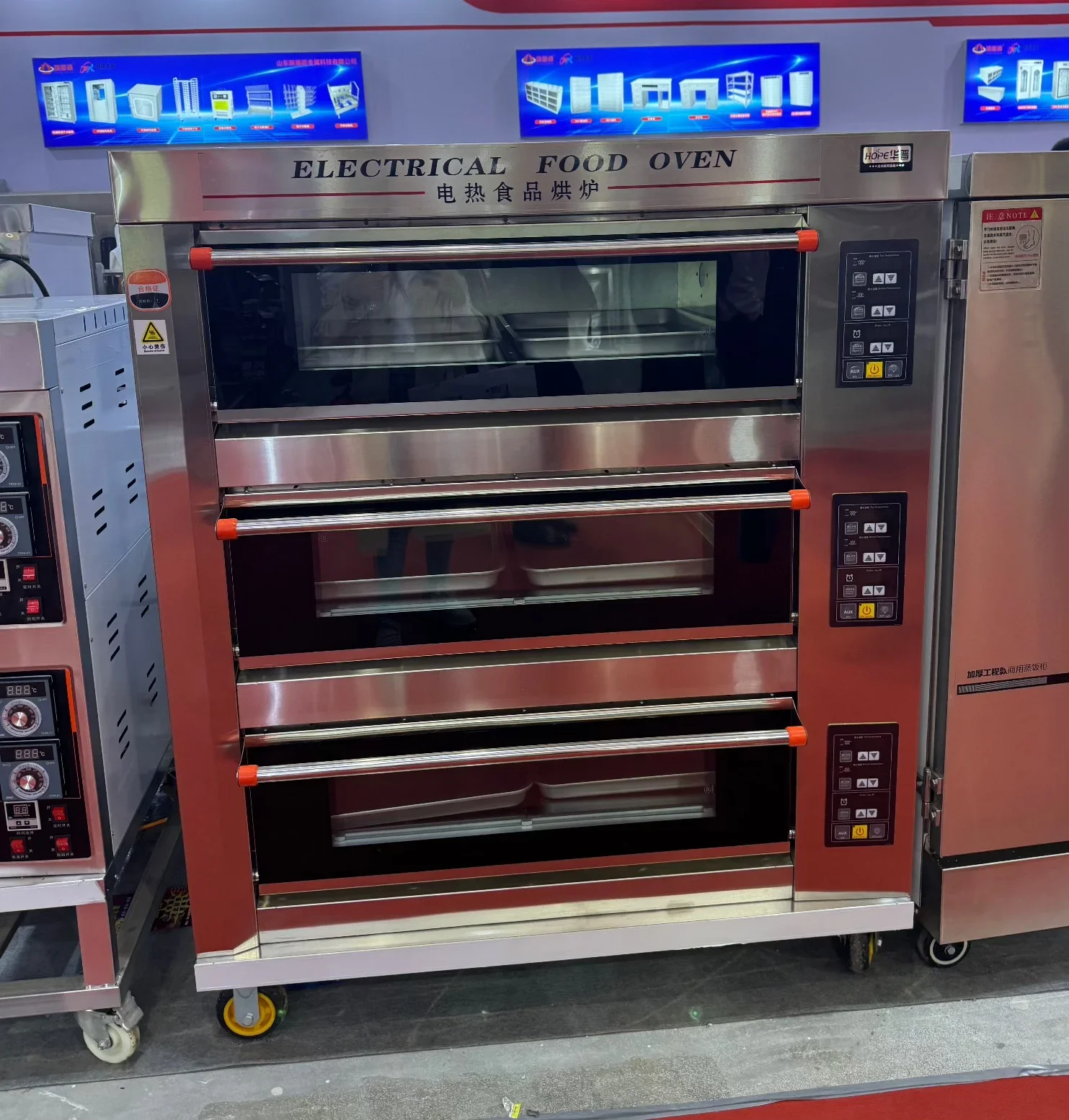 Professional Commercial Electric Oven New Stainless Steel 3 Decks 6 Trays Digital Control for Corn and Fruit Processing