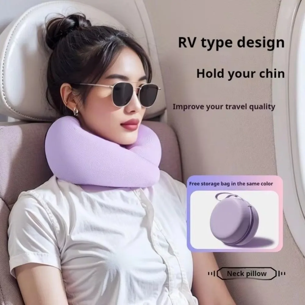 

U-образная подушка для шеи с медленным отскоком, регулируемая подушка из пены с эффектом памяти, подушка из пены с эффектом памяти и сумкой для хранения, моющаяся подушка в виде улитки, полуденный перерыв