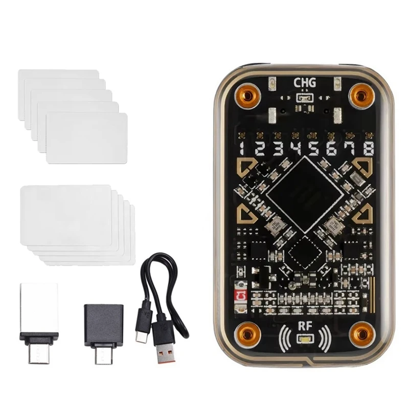 Emulador de cartão inteligente camaleão ultra sem contato, leitor de chip inteligente rfid + cartão 5xcuid/uid compatível com gravador de leitura nfc