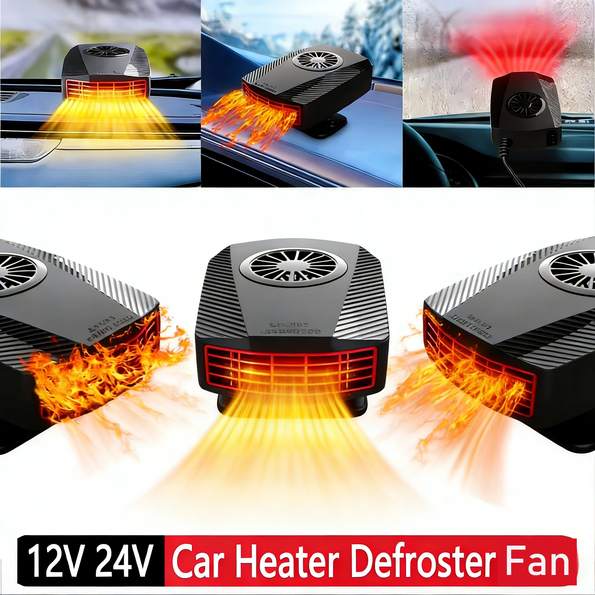 Car Heater Defroster Fans 12V 150W Car Heater Fan Fast Heating Auto Windshield Defroster Defogger Car Anti-Fog Heater Dryer