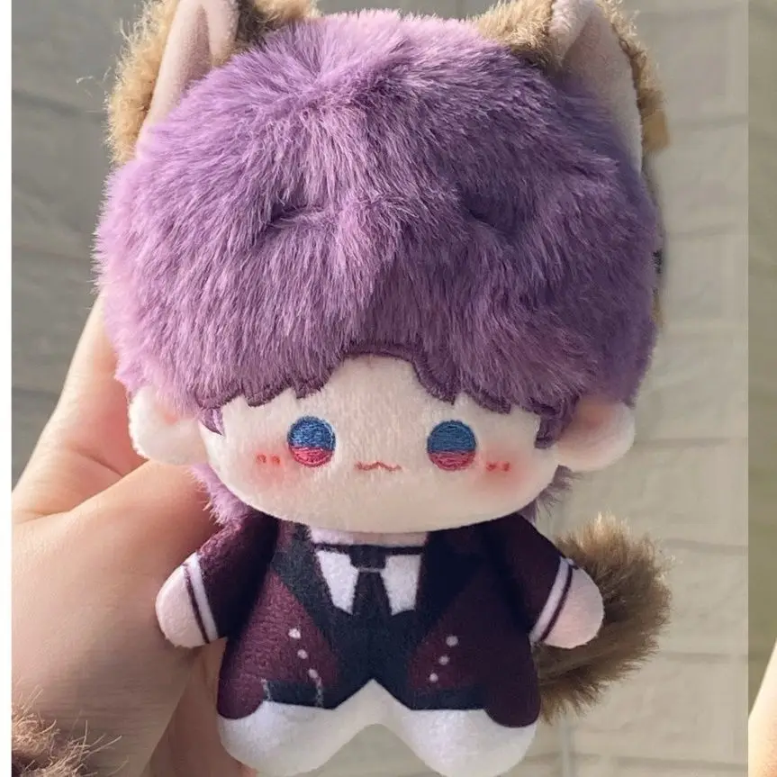 10cm Anime Love and Deepspace Rafayel Cosplay Cat Ear Tail Plush Doll Stuffed Toy Fluffy Maumet Puppet Toys Halloween Xmas Gift