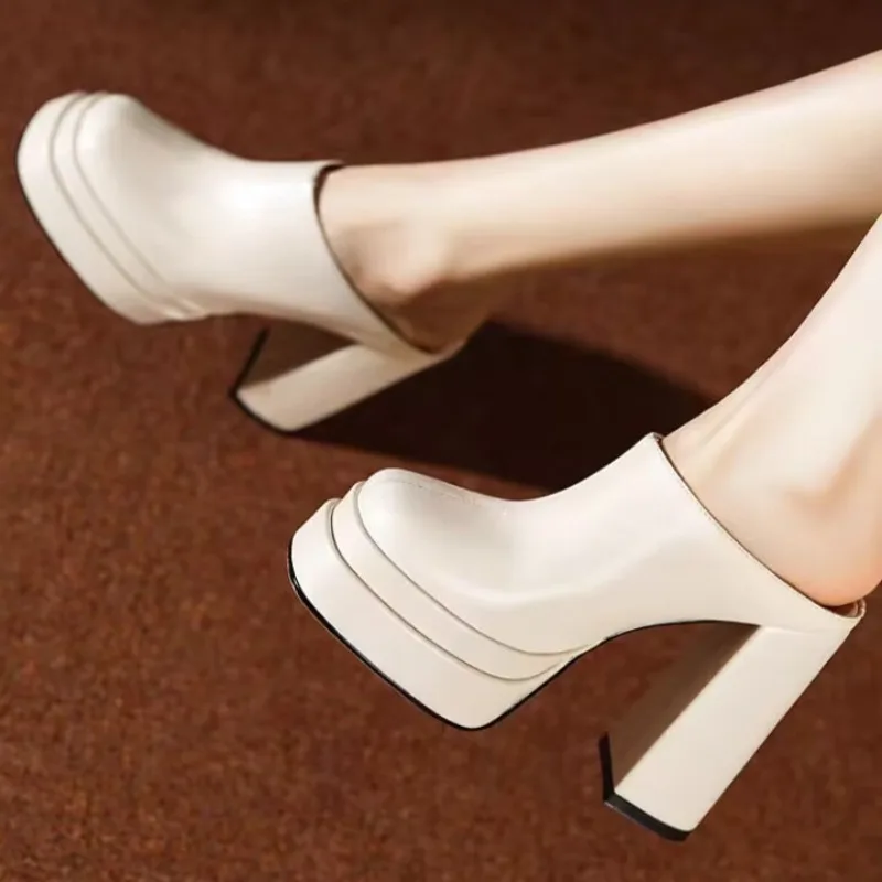 

Super High Heel Platform High-end Sense Baotou Semi-slippers Women's 2026 Summer Temperament High Heels