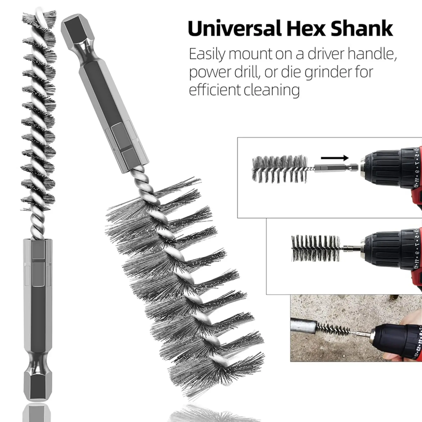 

【HAPPY】Набор из 24 проволочных щеток для чистки отверстий, щетки из нержавеющей стали для дрелей и шуруповертов