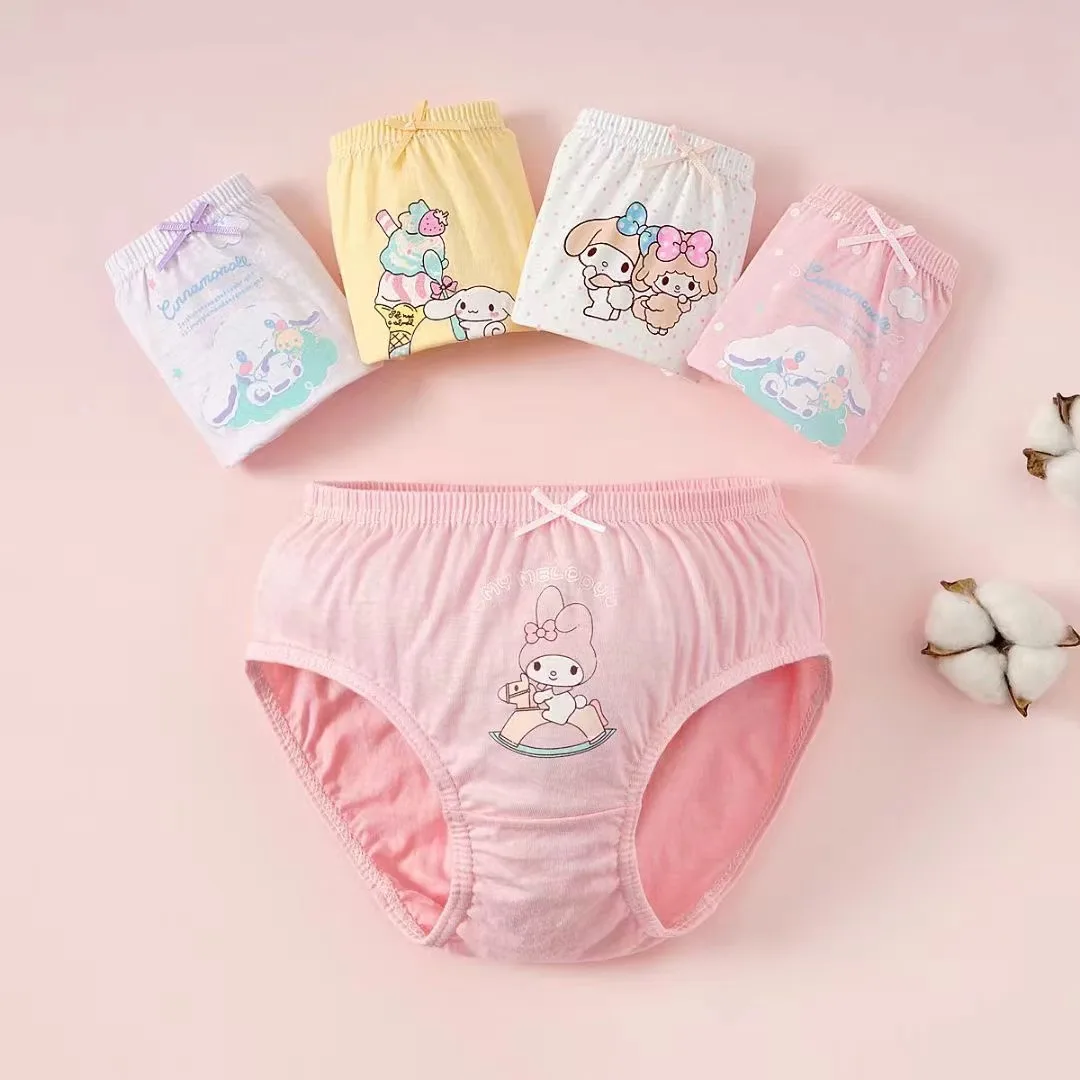 5Pieces/Box Kids Girls Panties Lovely Cinnamoroll Children Triangle Underwear Soft Cotton Boxed Briefs For Girls 2-14 Years old