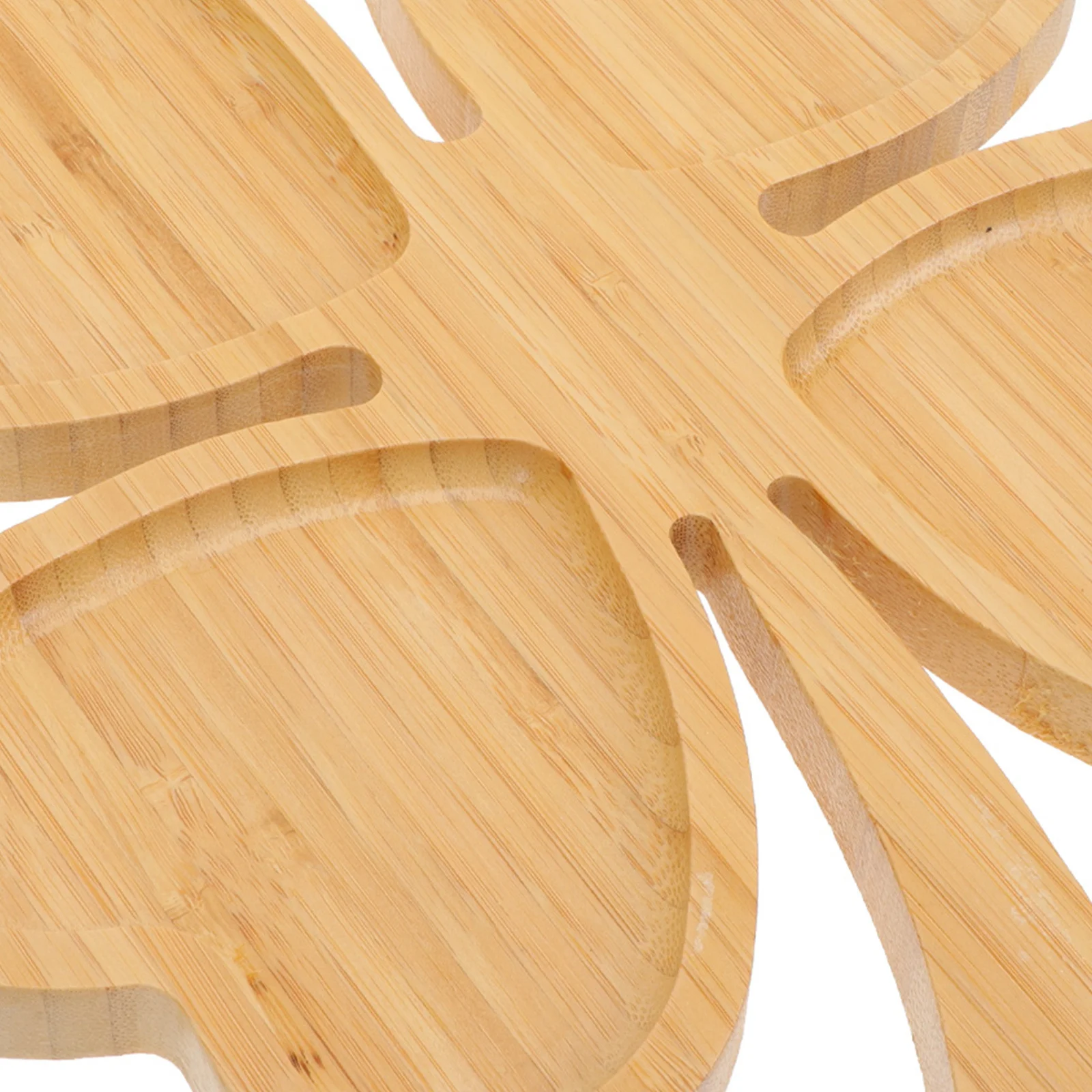 

1pcs Bamboo Four Leaves Plate Dry Fruit Tray Food Serving Dish For Home Restaurant Hotel St Patrick'S Salad Holder