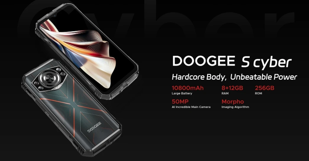 2025 DOOGEE S Cyber, CPU T606 120Hz 6.58 inches, Latest Android 14 System, 10800mAh three proof 4G Smartphone & Phone Cases