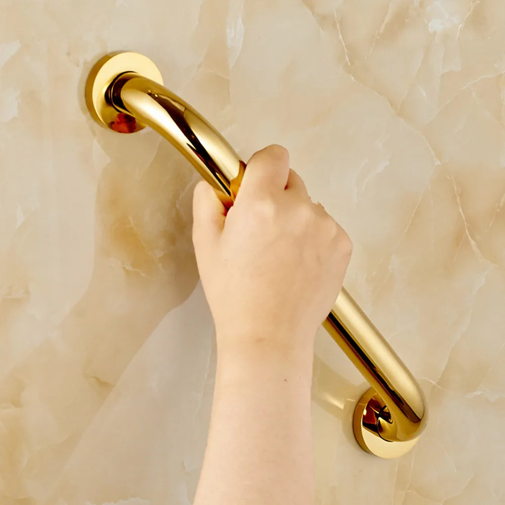 Bathroom Safe Grab Bar 30/40/50CM Gold Brass Toilet Handrail Grab Bar Shower Safety Support Handle