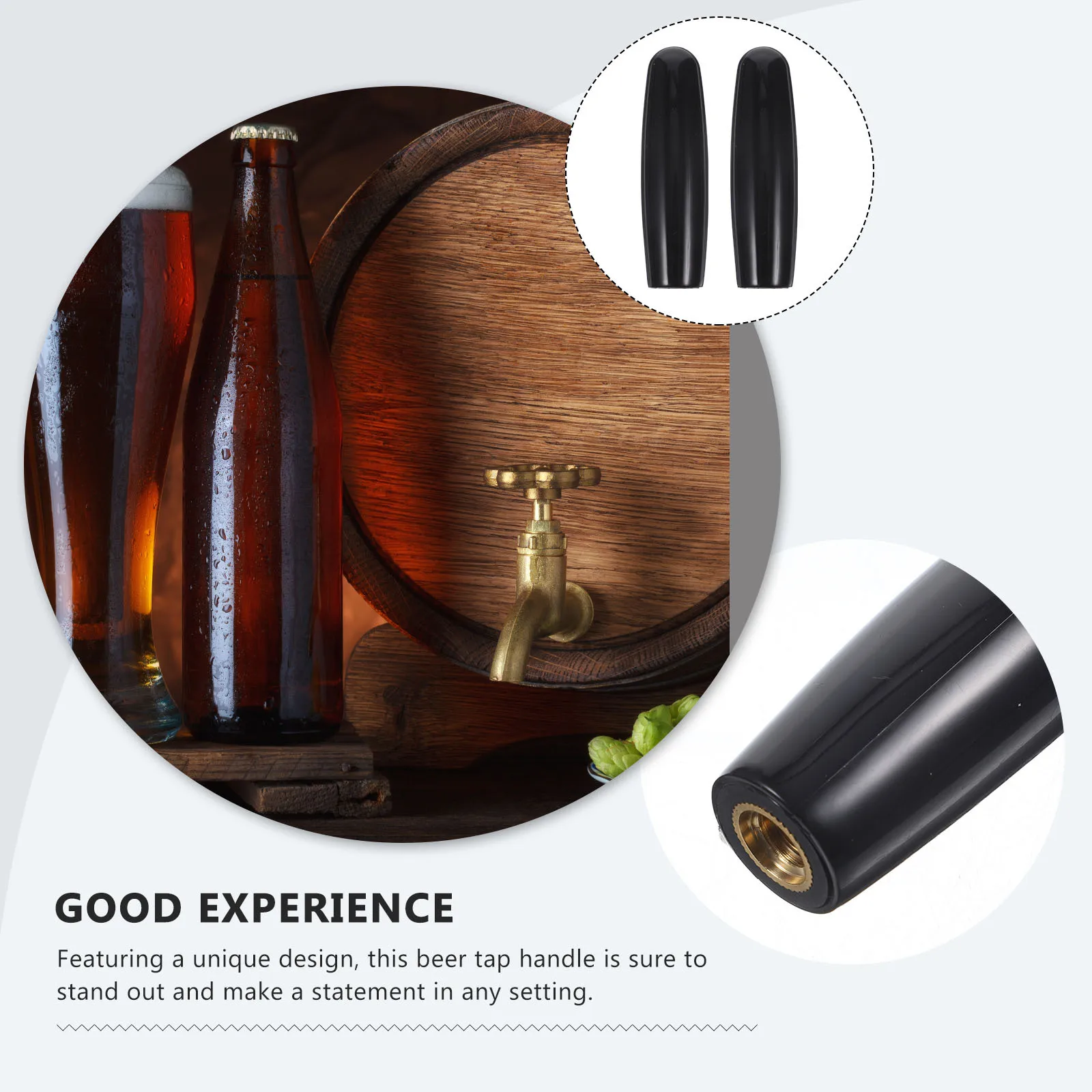 

2pcs Beer Tap Handles Black Plastic Keg Tap Handle For Kegerator Draft Beer Dispenser Bar Accessories Faucet Handle Replacement