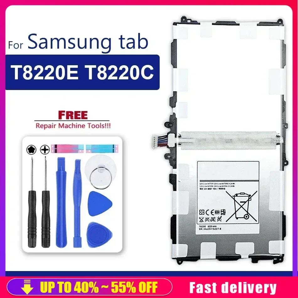 

Rechargeable Battery T8220E Tablet For Samsung Galaxy SM-P601 P600 T520 P601 P605 P607 Note 10.1 2014 Edition 8220mAh Batteries