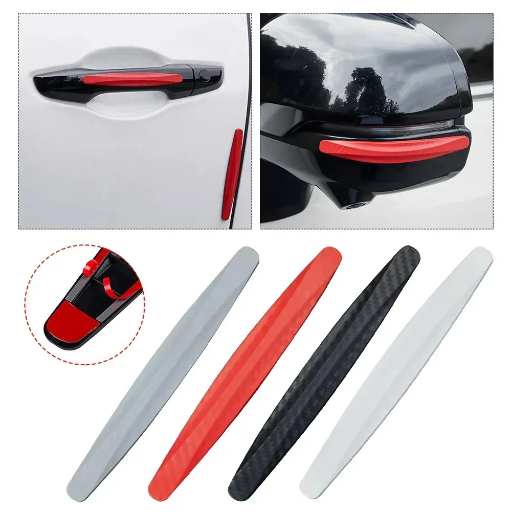 4Pcs Car Bumper Anti-collision Strips Door Body Scratch Automotive Protective Tape Strips Door Guard Lip Stickers Car Accessorie