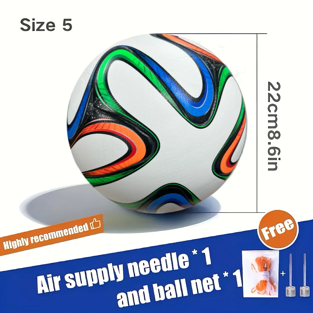 サッカー 2014 競技用 サイズ5 PU 大人用 サッカーボール アウトドア スポーツ トレーニングボール プロ仕様 厚手 チームサッカー フリーネット