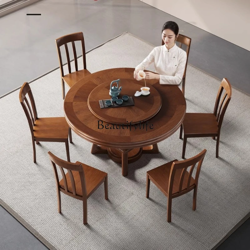 

New Chinese-style solid wood automatic household ultra-quiet mahjong table and dining table are integrated