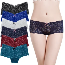 Women Boxers Underwear Sexy Lace Panties Shorts Boyshort Knickers Intimates Lingerie 5 Pcs/lot
