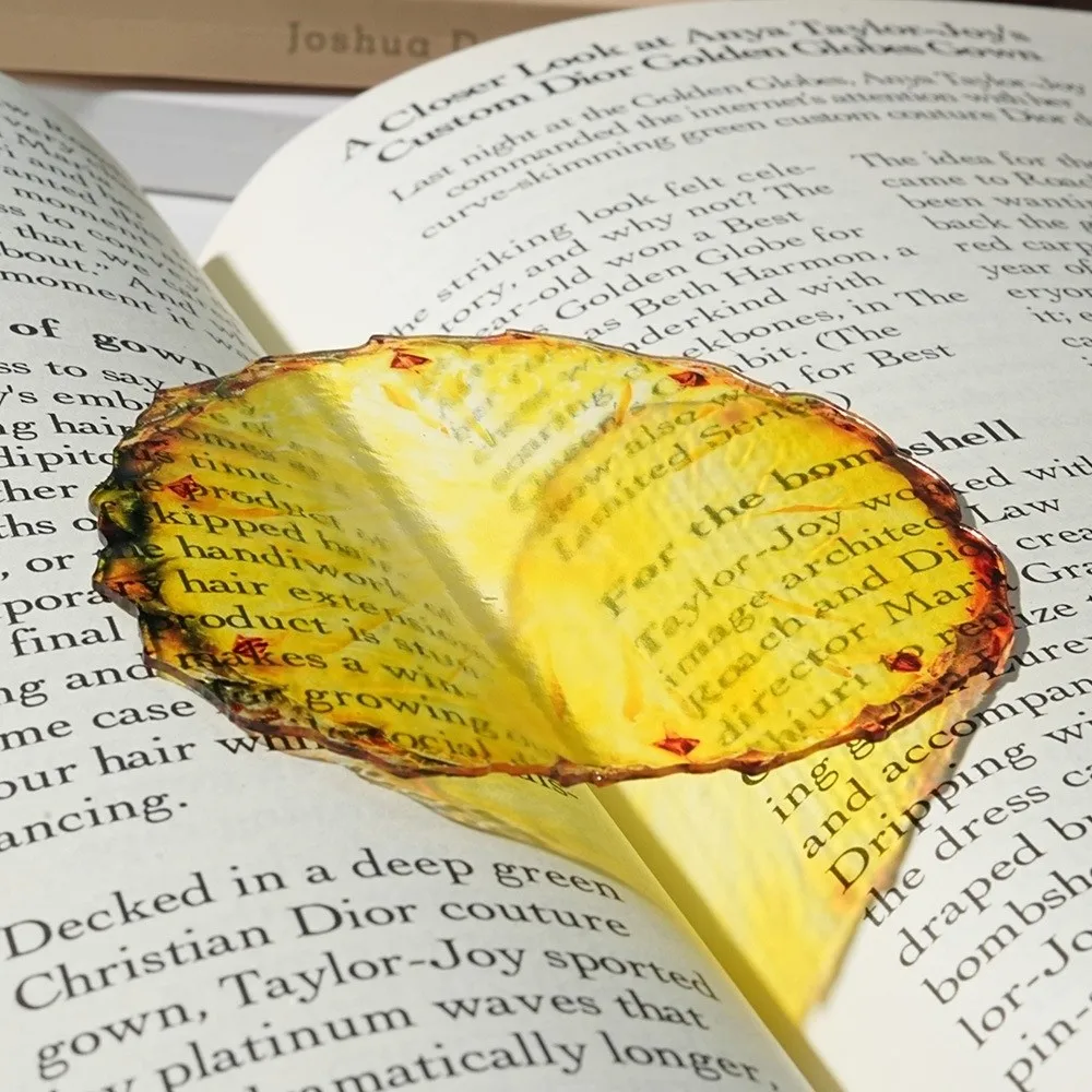 New Refractive Color Acrylic Bookmark Simulation Fruit Funny Translucent Bookmark Cute Cartoon Pages Guide Marker Note Marker