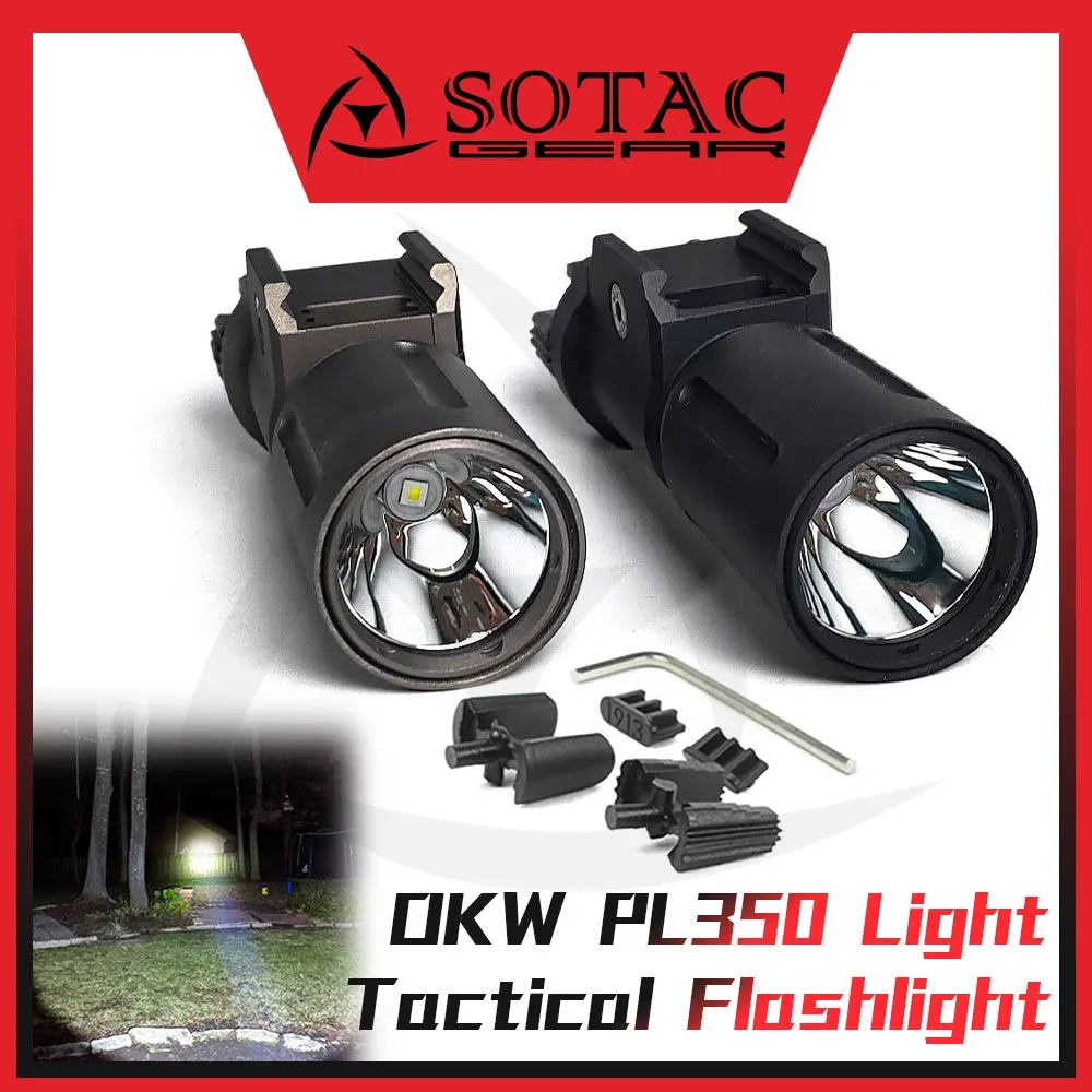 

SOTAC-GEAR Tactical OKW PL350 Flashlight 1000 lumens Hunting Weaponlight LED White Light For 20mm Picatinny Rail