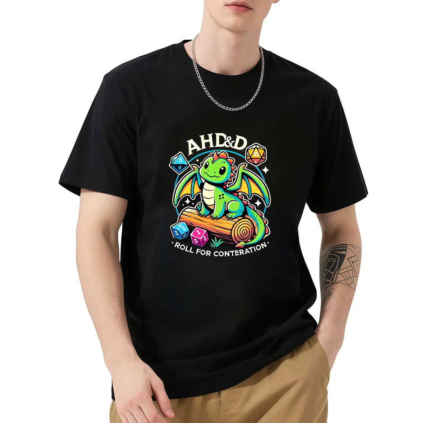 

AHD&D Roll For Conteration T Shirt Running Fitness Sports T-shirt For Men Outdoor Summer Women's Clothing Sweatshirt