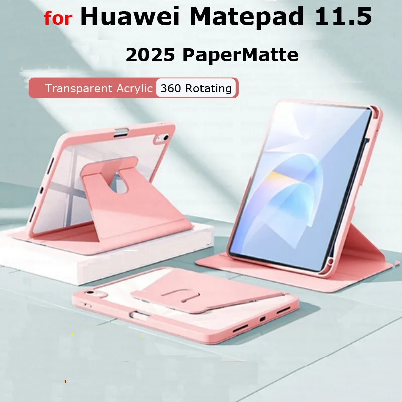 

Case for Huawei Matepad 11.5 PaperMatte 2025 Pro 11 11.5-inch S Air11.5 11 2023 2021 SE 10.4 SE 11 3600° Rotating Magnetic Case