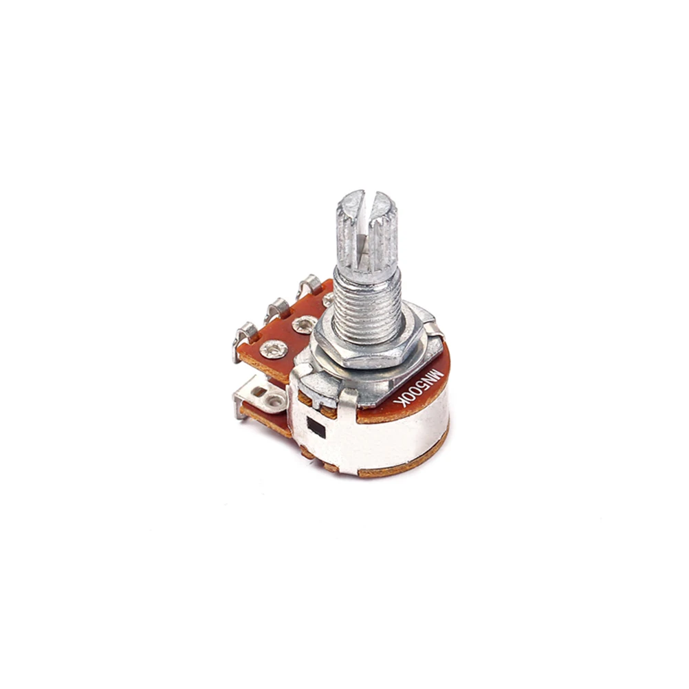 

Guitar Accessory Long Knurled MN500K Split Shaft Audio Taper Potentiometer Dual Pot for Volume or Tone