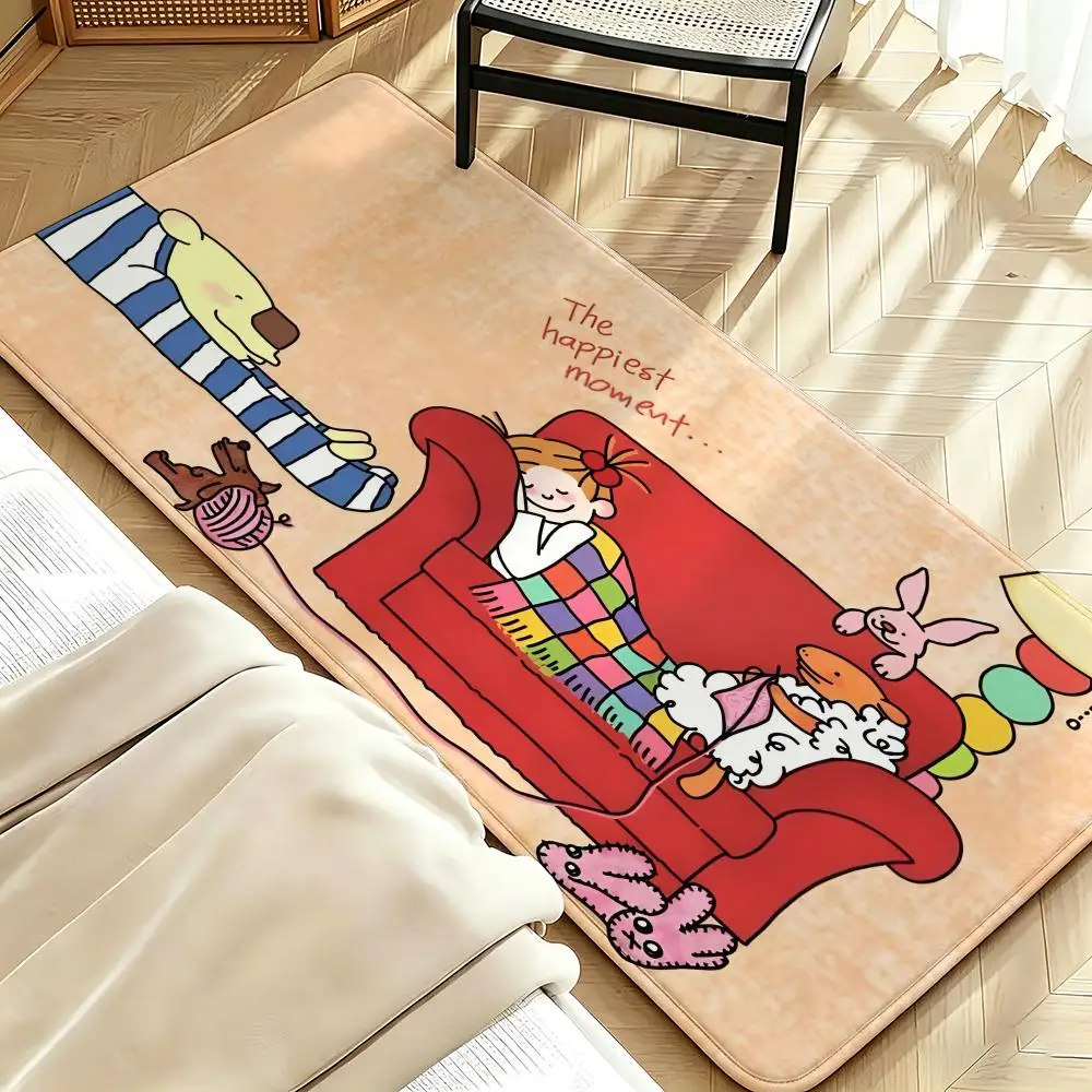 Cartoon C-COCO-chan Floor Mat Soft Flannel Floor Mat  Suitable for Entryways, Living Rooms, Bedrooms, and Bathrooms