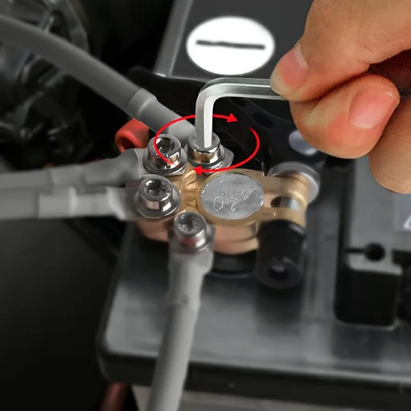 1 Set Car Battery Terminal Connectors, 4-Way Quick Release Disconnect Clamps, for SAE/JIS A Type Posts, Universal for Car