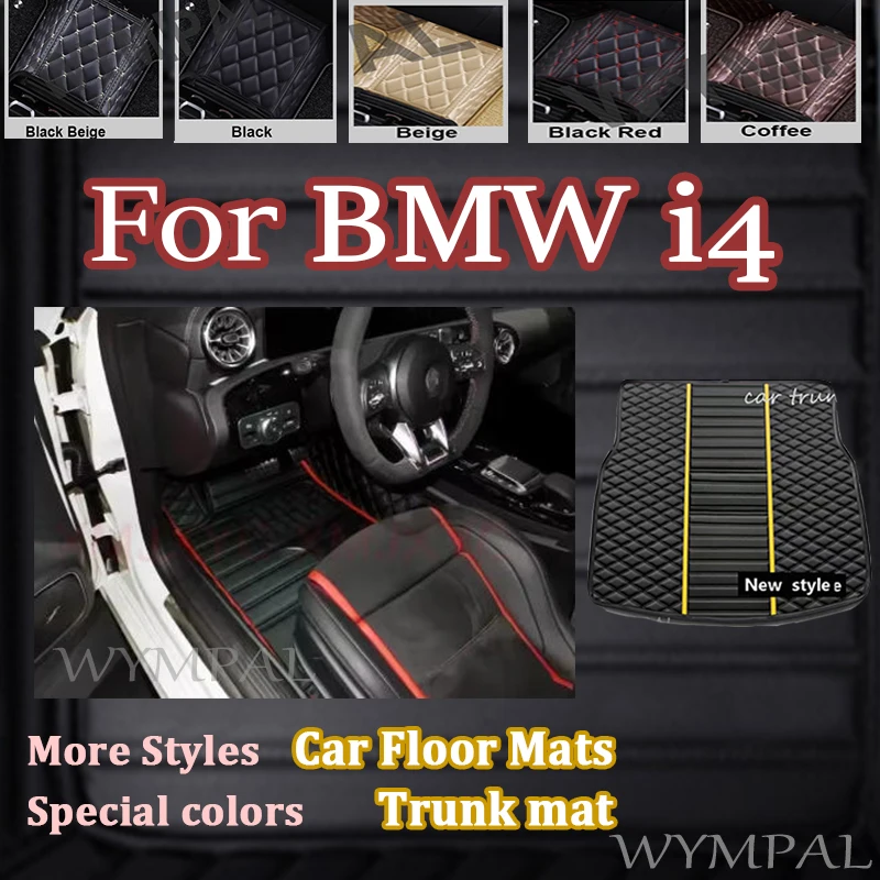 

Luxury full set Car Floor Mats For BMW i4 2022 Custom Automobile Carpet Cover Interior Accessories Auto Foot Pads