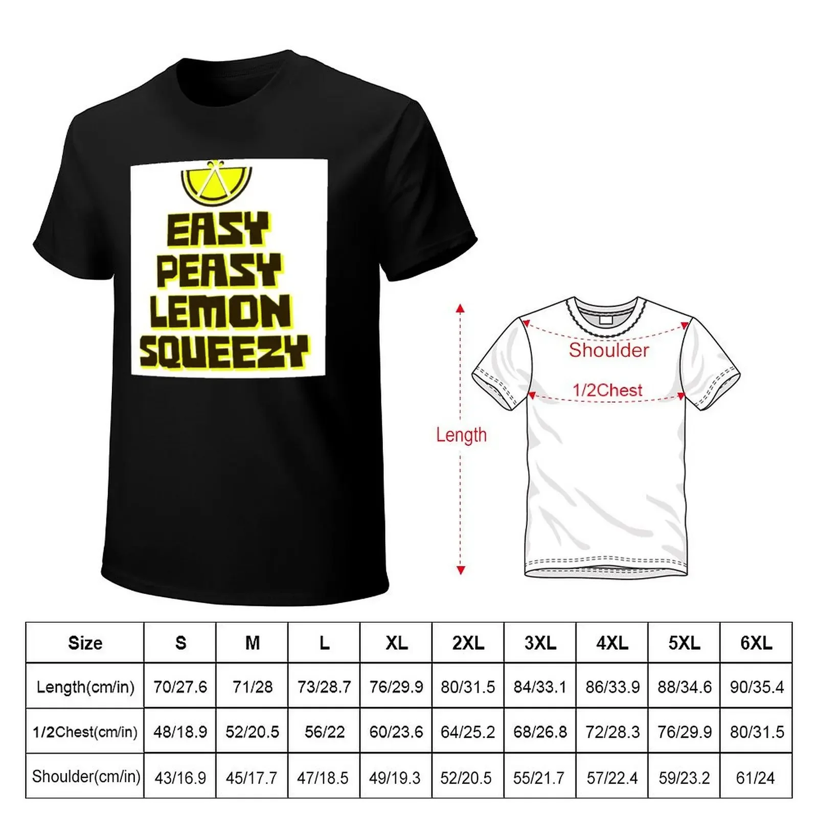 Easy Peasy Lemon Squeezy graphic on white T-Shirt Short sleeve tee oversizeds oversized t shirt heavyweight t shirts for men