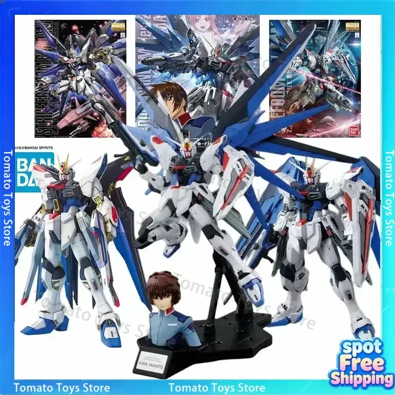 Bandai GUNDAM Freedom Ver.1.0 2.0 SEED DESTINY MG 1/100 Anime Action Figure Assembly Model Kit Official Licensed Collectible
