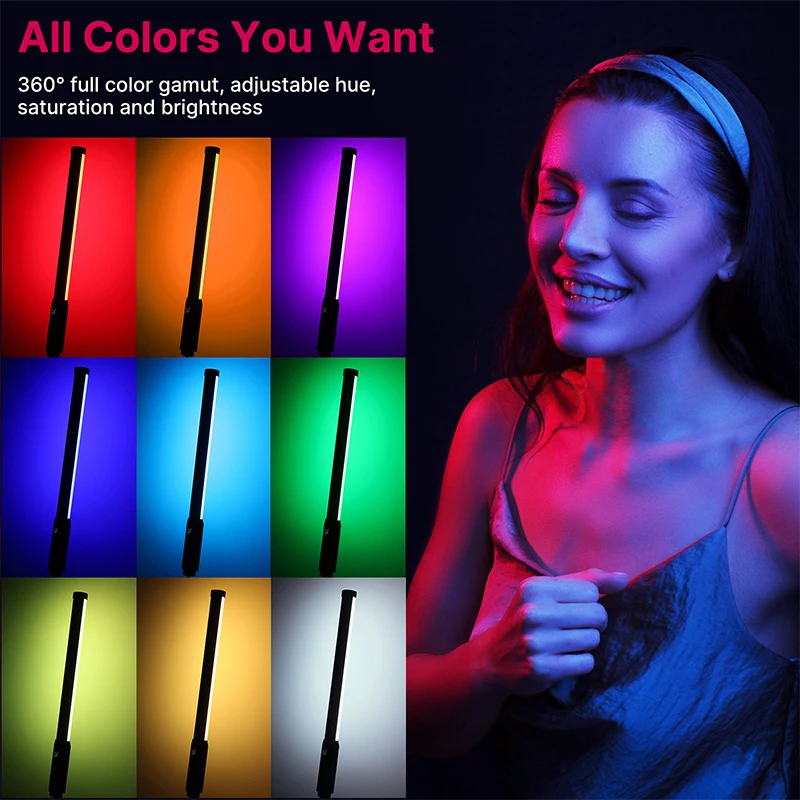 Ulanzi VL119 Handheld RGB Bunte Stick Licht 19,68 Zoll Handheld LED Licht Zauberstab CRI 95+ 2500K-9000K Fotografie Studio Lampe