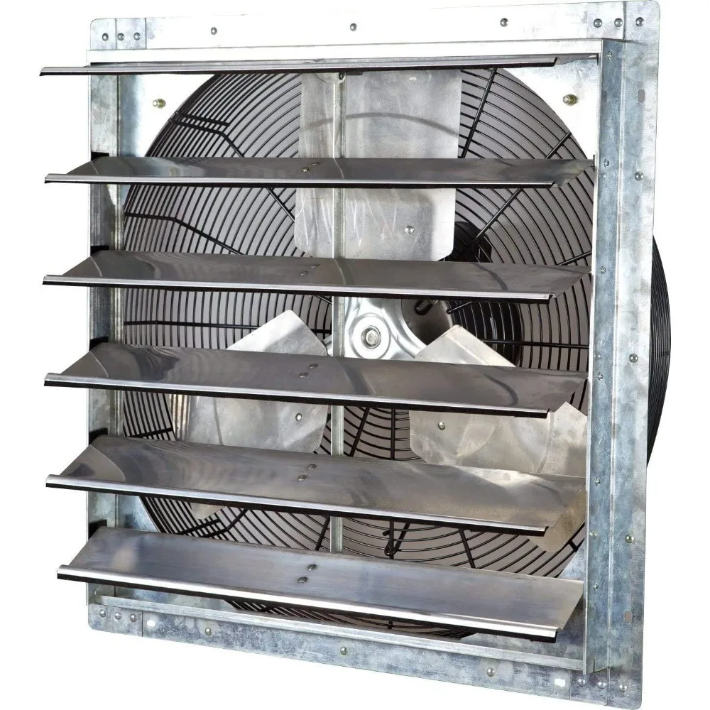 ILiving-Wall Mounted Exhaust Fan, 24 ", obturador automático, velocidade variável, ventilação para casa, sótão