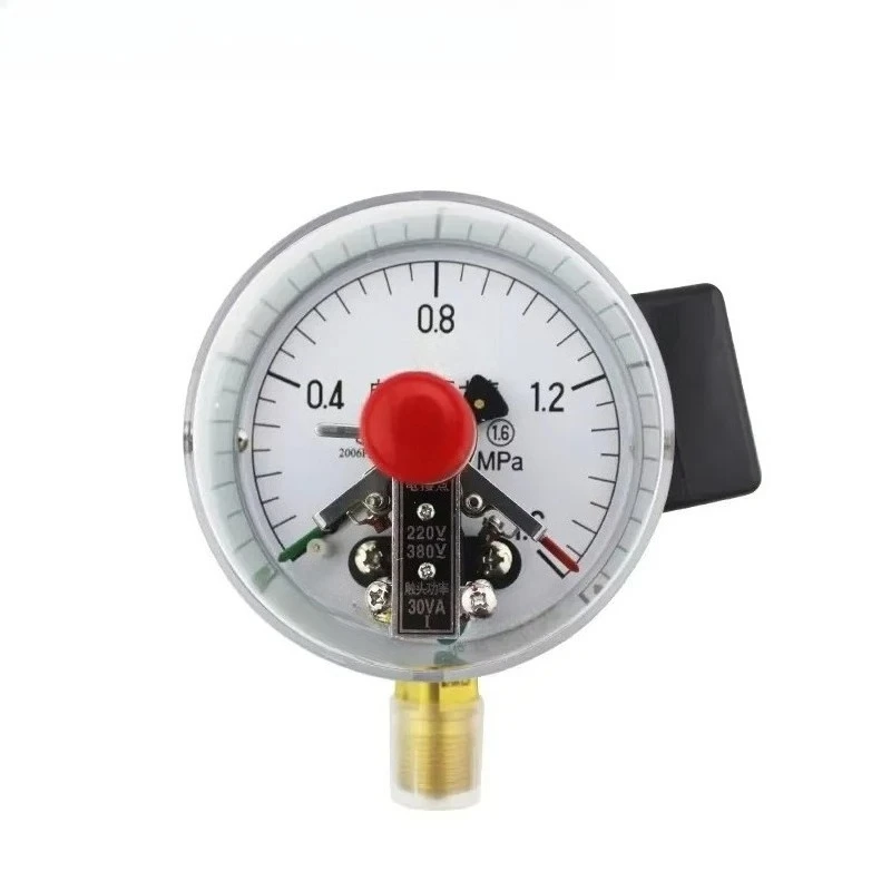 YXC-100 magnetic assisted electric contact pressure gauge 1.6 grade M20 * 1.5 30VA 0-1.6MPA