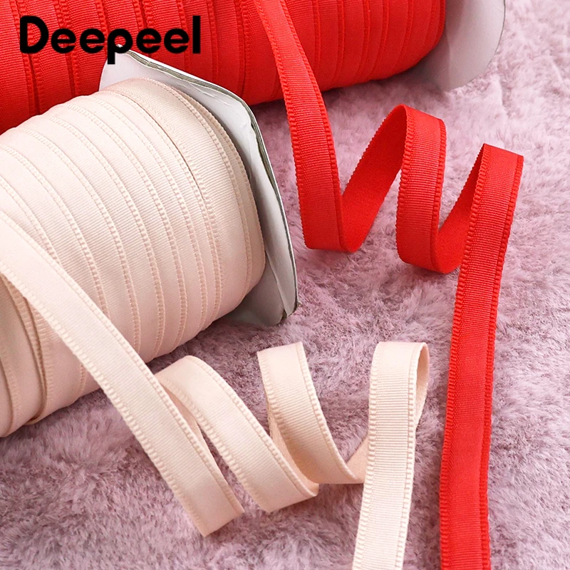 

5/10/20/30M 10mm Tubular Elastic Band Underwear Bra Strap Fishbone Protective Webbing Dresses Corset Tape DIY Sewing Accessories