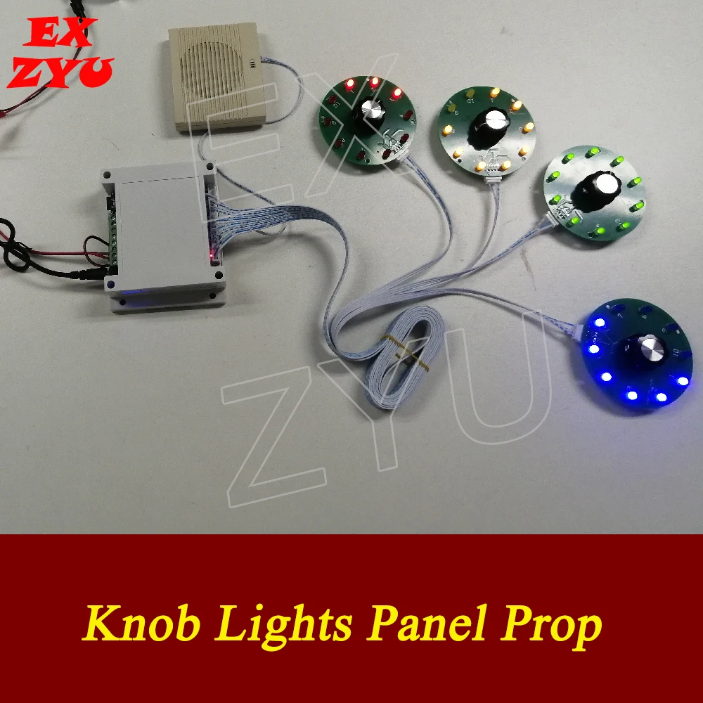 Knob Lights Panel Prop Escape Room Turn Each Knob to Correct Position to Unlok Different Colors Light Panel EX ZYU