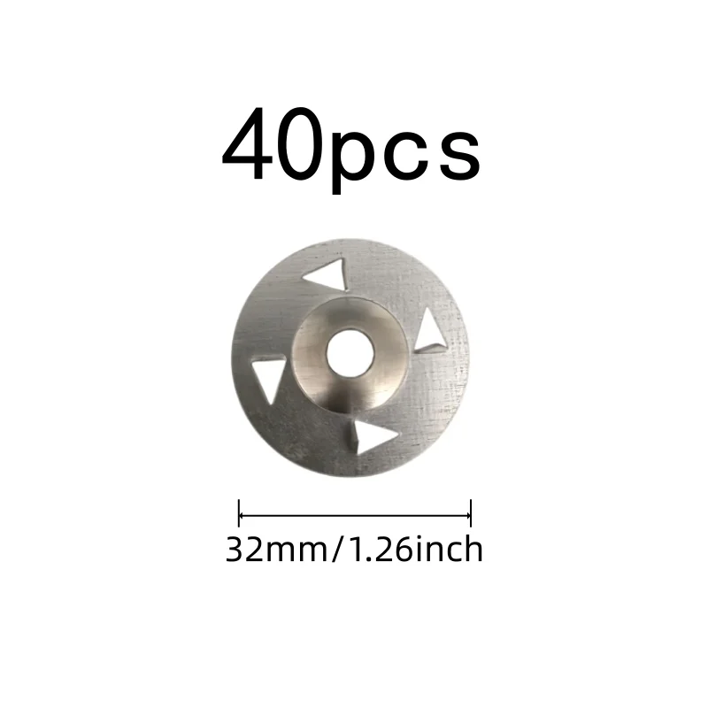 40 pcs 32mm Four Claw Washers, Flat Stable Base, Floor Tile Installation Gypsum Board Fixing, Durable Iron Material