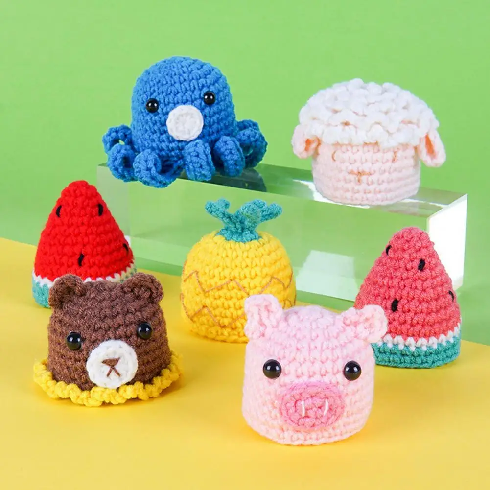 5-6cm Banana Hat Yarn Knitted Washable Animal Shape Hand-woven Fruit Cover Keep Bananas Fresher Finger Size Reusable Fresh Cap