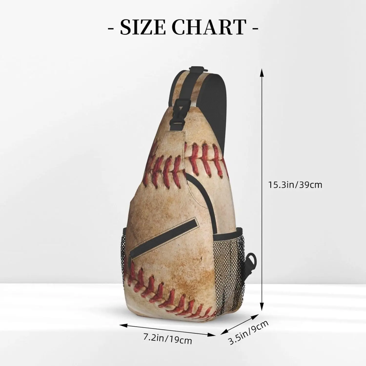 Baseball Sling Bag Crossbody Travel Hiking Chest Backpack Shoulder Daypack For Women Men One Size