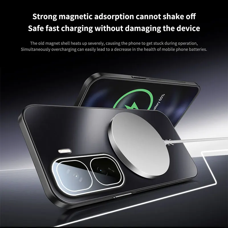 VIVO IQOO Neo 10 Pro ケース 新型 AG マット ライトニング マグネット式 ハードシェルカバー IQOO Neo 10R 耐衝撃バンパー フンダ