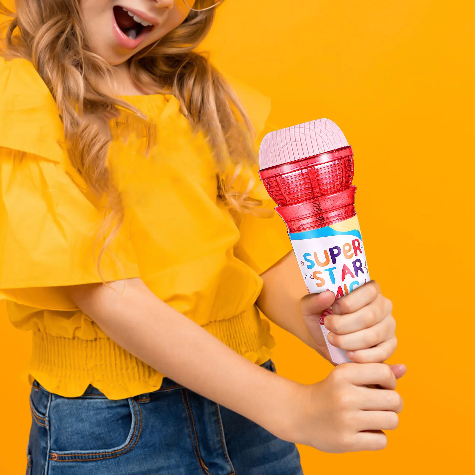 ميكروفون إيكو للأطفال، محمول وخفيف الوزن وآمن، للعلاج النطقي واللعب التخيلي والغناء، هدية للحفلات وحشو جوارب عيد الميلاد