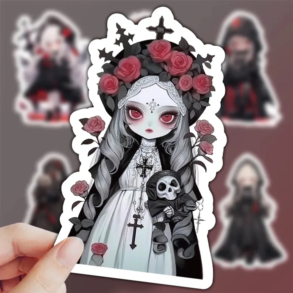 10/30/50pcs Goth Loli Witch Graffiti Stickers per Laptop Skateboard Laptop Waterproof Horror Rose Anime Girl Sticker decalcomanie Toys