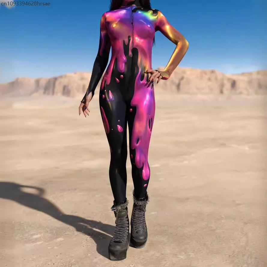 

3D Printing Cyber Punk Party Bodysuit Steampunk Jumpsuit Halloween Cosplay Costume Catsuit Carnival Party Colorful Zentai Romper